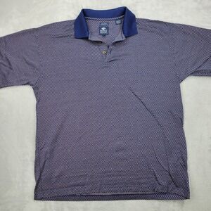 Pebble Beach Polo Shirt Men Large Checked Golf Club Tour Two Ply Mercerize Adult